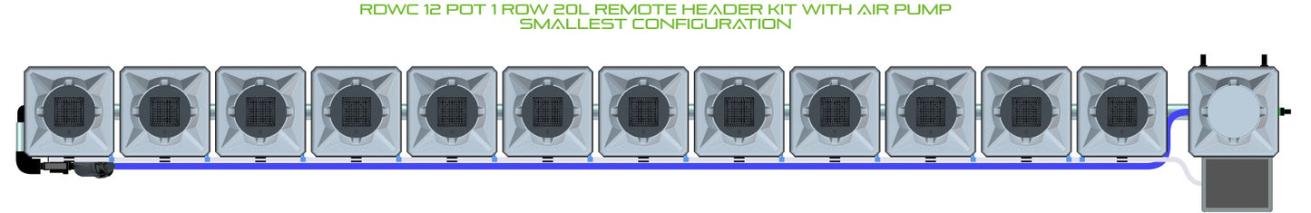 ALIEN Hydroponics RDWC 12 Pot 1 Row 20L Remote Header Kit with Air Pump product image 3