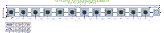 ALIEN Hydroponics RDWC 12 Pot 1 Row 36L Compact Header Kit product image 1