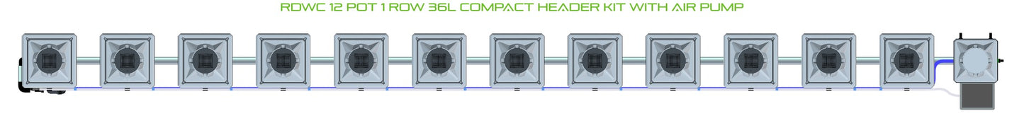 ALIEN Hydroponics RDWC 12 Pot 1 Row 36L Compact Header Kit with Air Pump product image 2