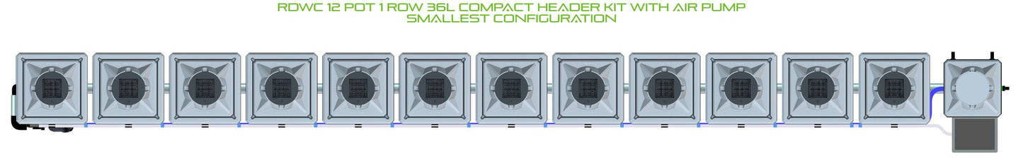 ALIEN Hydroponics RDWC 12 Pot 1 Row 36L Compact Header Kit with Air Pump product image 3