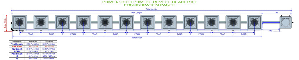 ALIEN Hydroponics RDWC 12 Pot 1 Row 36L Remote Header Kit product image 1