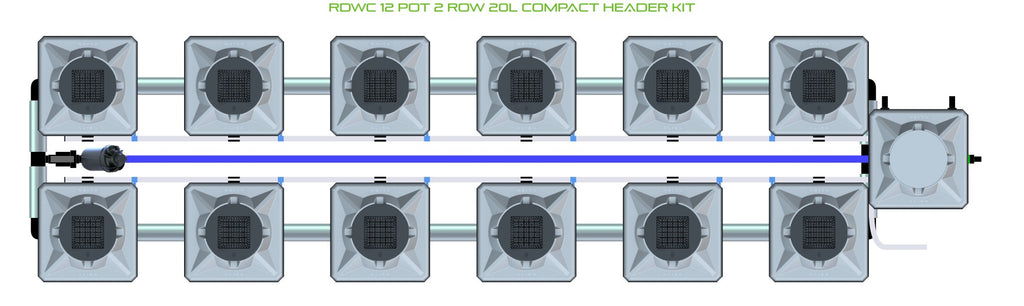 ALIEN Hydroponics RDWC 12 Pot 2 Row 20L Compact Header Kit product image 2