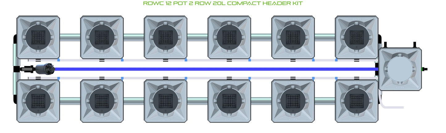 ALIEN Hydroponics RDWC 12 Pot 2 Row 20L Compact Header Kit product image 2