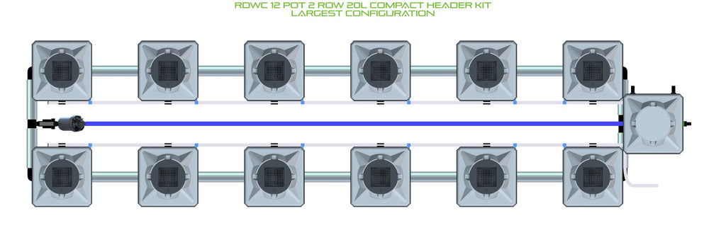 ALIEN Hydroponics RDWC 12 Pot 2 Row 20L Compact Header Kit product image 4