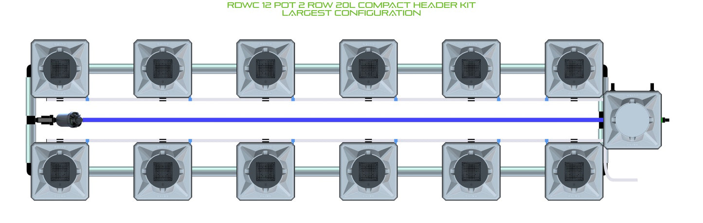 ALIEN Hydroponics RDWC 12 Pot 2 Row 20L Compact Header Kit product image 4