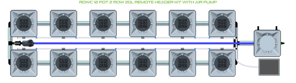 ALIEN Hydroponics RDWC 12 Pot 2 Row 20L Remote Header Kit with Air Pump product image 2