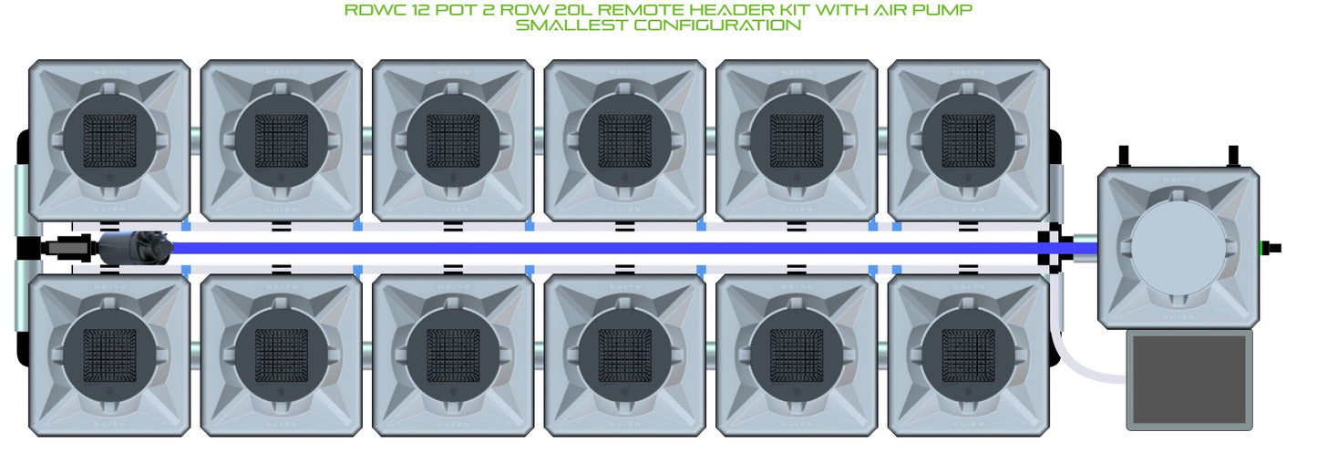 ALIEN Hydroponics RDWC 12 Pot 2 Row 20L Remote Header Kit with Air Pump product image 3