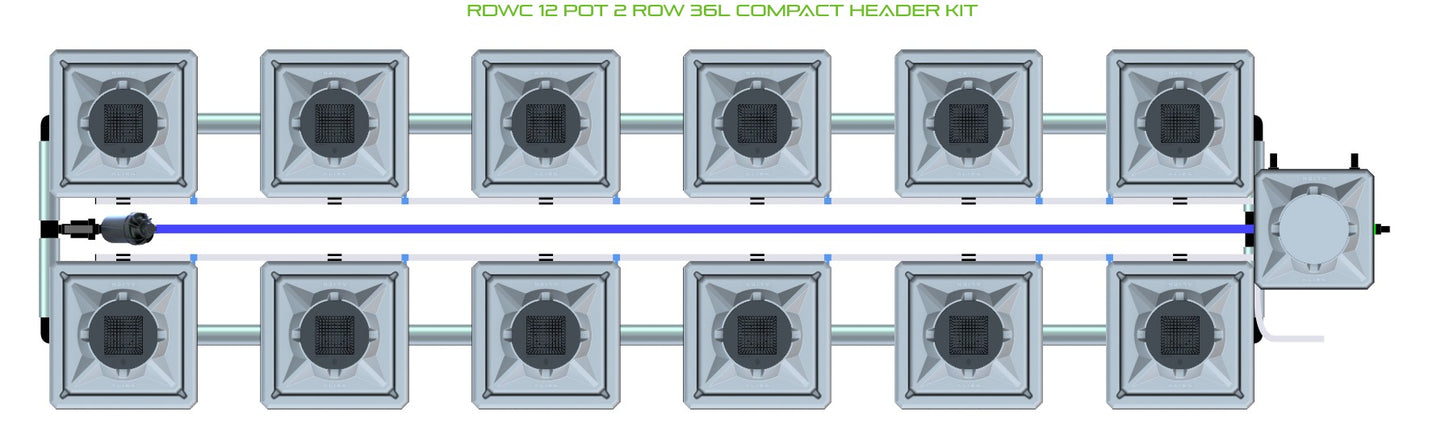 ALIEN Hydroponics RDWC 12 Pot 2 Row 36L Compact Header Kit product image 2