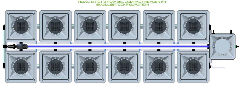 ALIEN Hydroponics RDWC 12 Pot 2 Row 36L Compact Header Kit product image 3