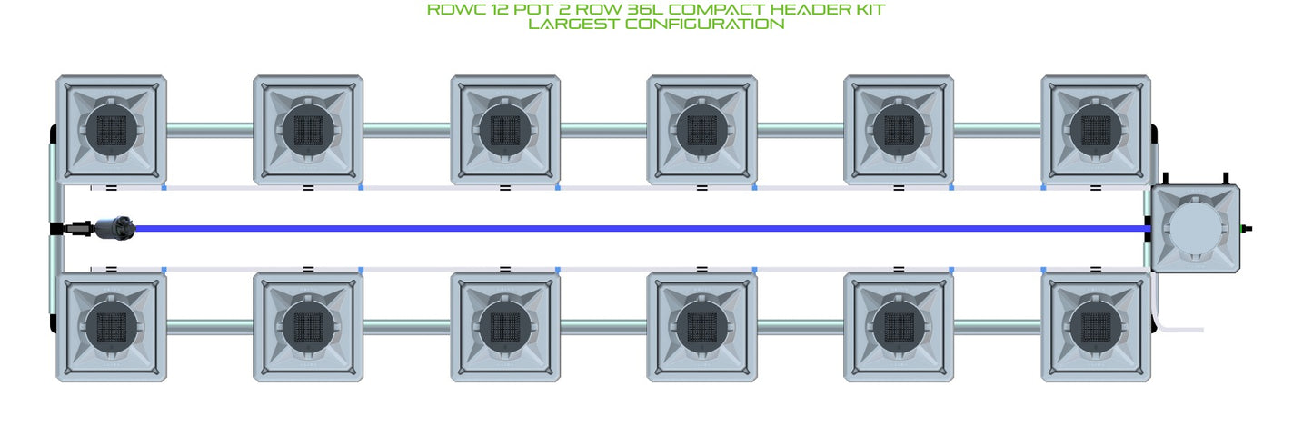 ALIEN Hydroponics RDWC 12 Pot 2 Row 36L Compact Header Kit product image 4