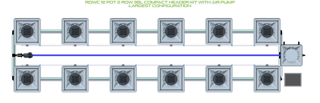 ALIEN Hydroponics RDWC 12 Pot 2 Row 36L Compact Header Kit with Air Pump product image 4