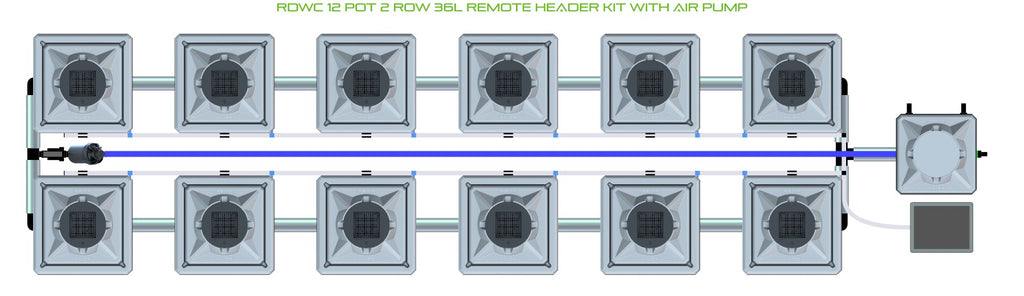 ALIEN Hydroponics RDWC 12 Pot 2 Row 36L Remote Header Kit with Air Pump product image 2