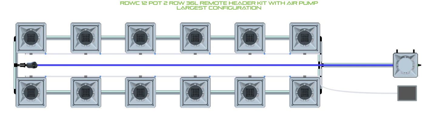 ALIEN Hydroponics RDWC 12 Pot 2 Row 36L Remote Header Kit with Air Pump product image 4