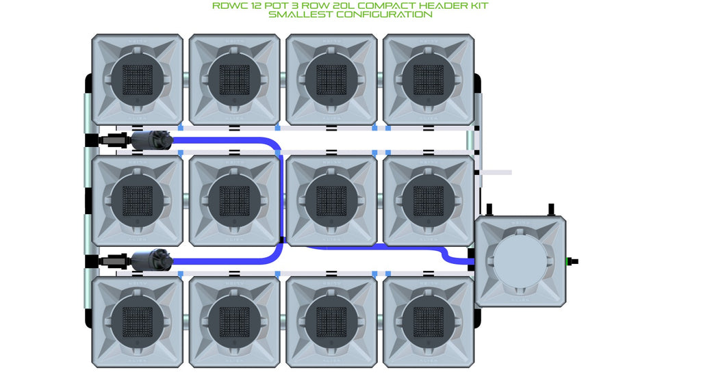 ALIEN Hydroponics RDWC 12 Pot 3 Row 20L Compact Header Kit product image 3