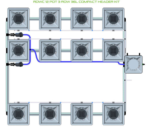 ALIEN Hydroponics RDWC 12 Pot 3 Row 36L Compact Header Kit product image 1