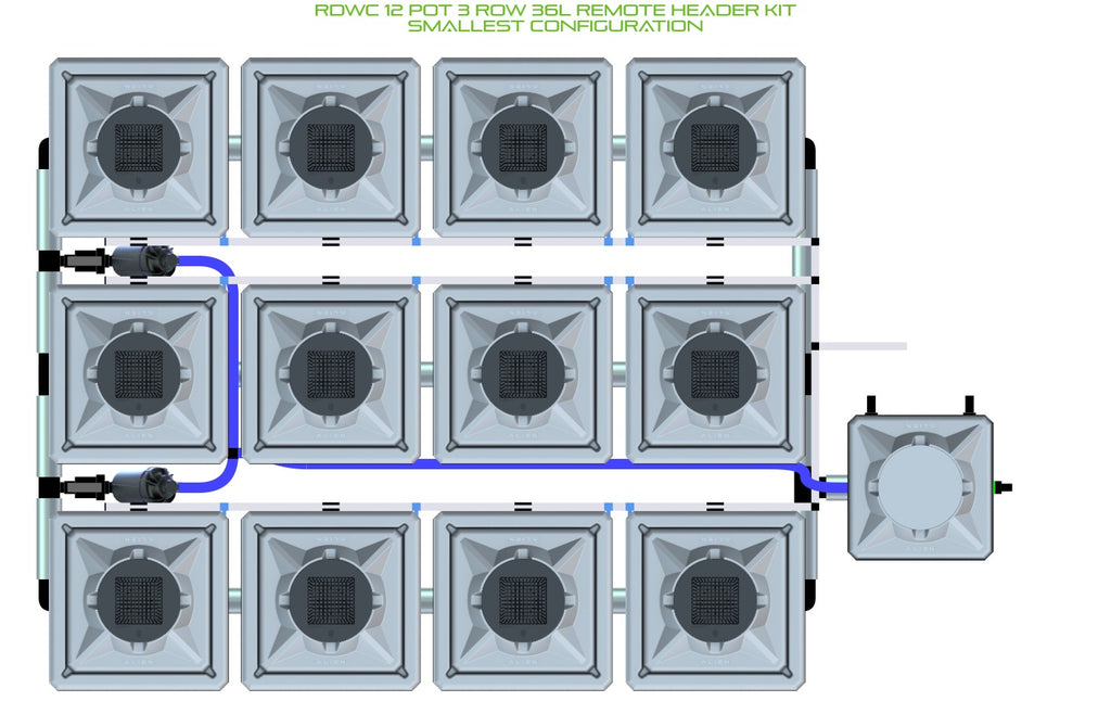 ALIEN Hydroponics RDWC 12 Pot 3 Row 36L Remote Header Kit product image 3