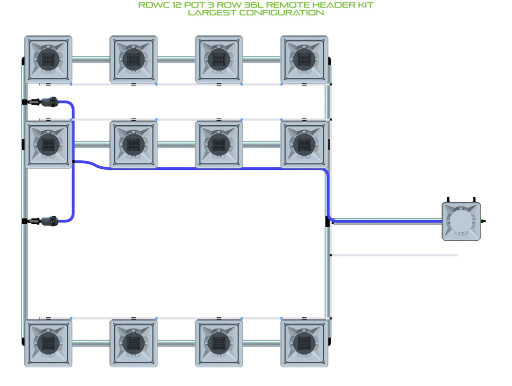 ALIEN Hydroponics RDWC 12 Pot 3 Row 36L Remote Header Kit product image 4