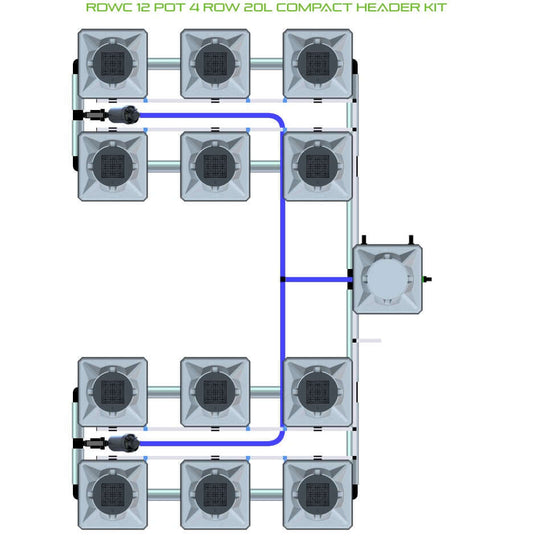 ALIEN Hydroponics RDWC 12 Pot 4 Row 20L Compact Header Kit product image 1