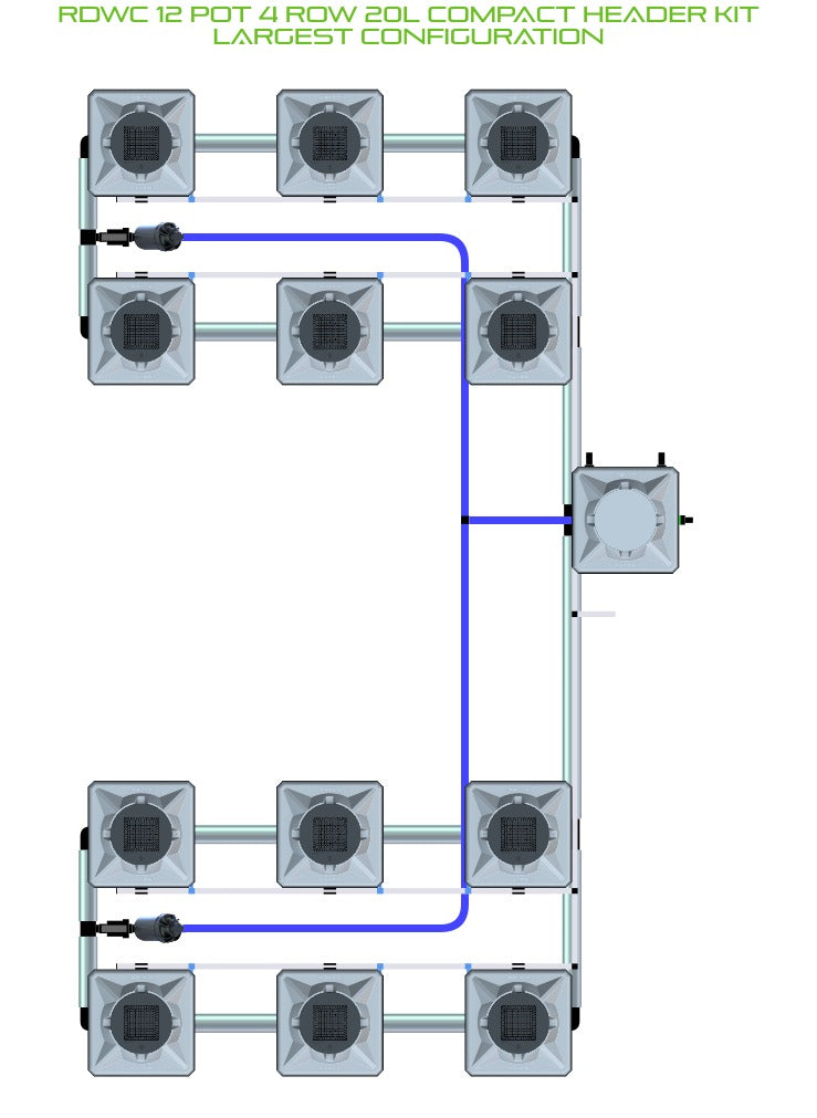 ALIEN Hydroponics RDWC 12 Pot 4 Row 20L Compact Header Kit product image 4