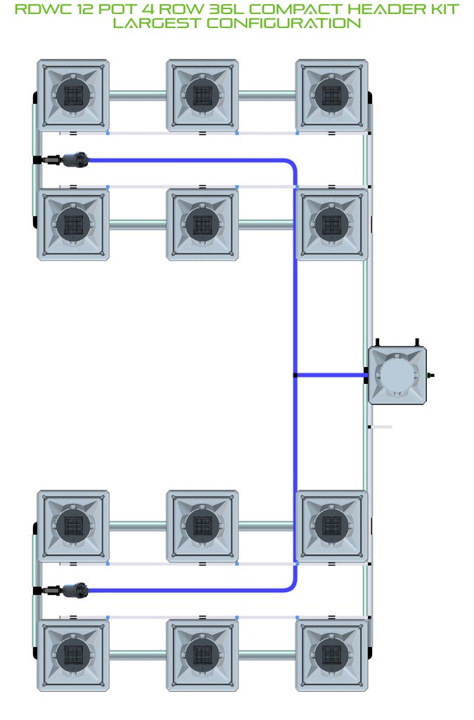 ALIEN Hydroponics RDWC 12 Pot 4 Row 36L Compact Header Kit product image 4