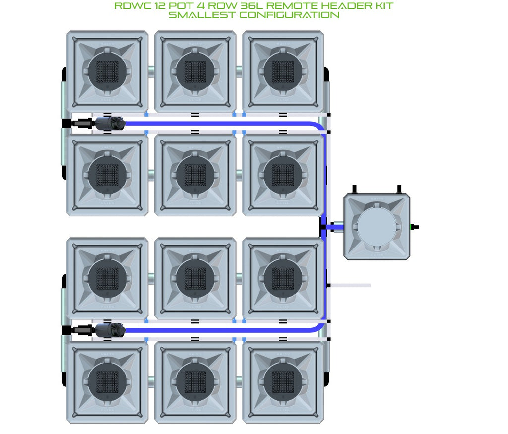 ALIEN Hydroponics RDWC 12 Pot 4 Row 36L Remote Header Kit product image 3