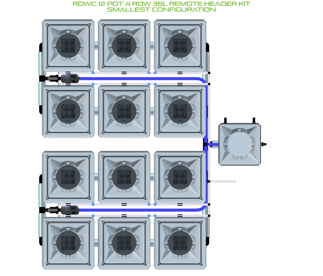 ALIEN Hydroponics RDWC 12 Pot 4 Row 36L Remote Header Kit product image 3