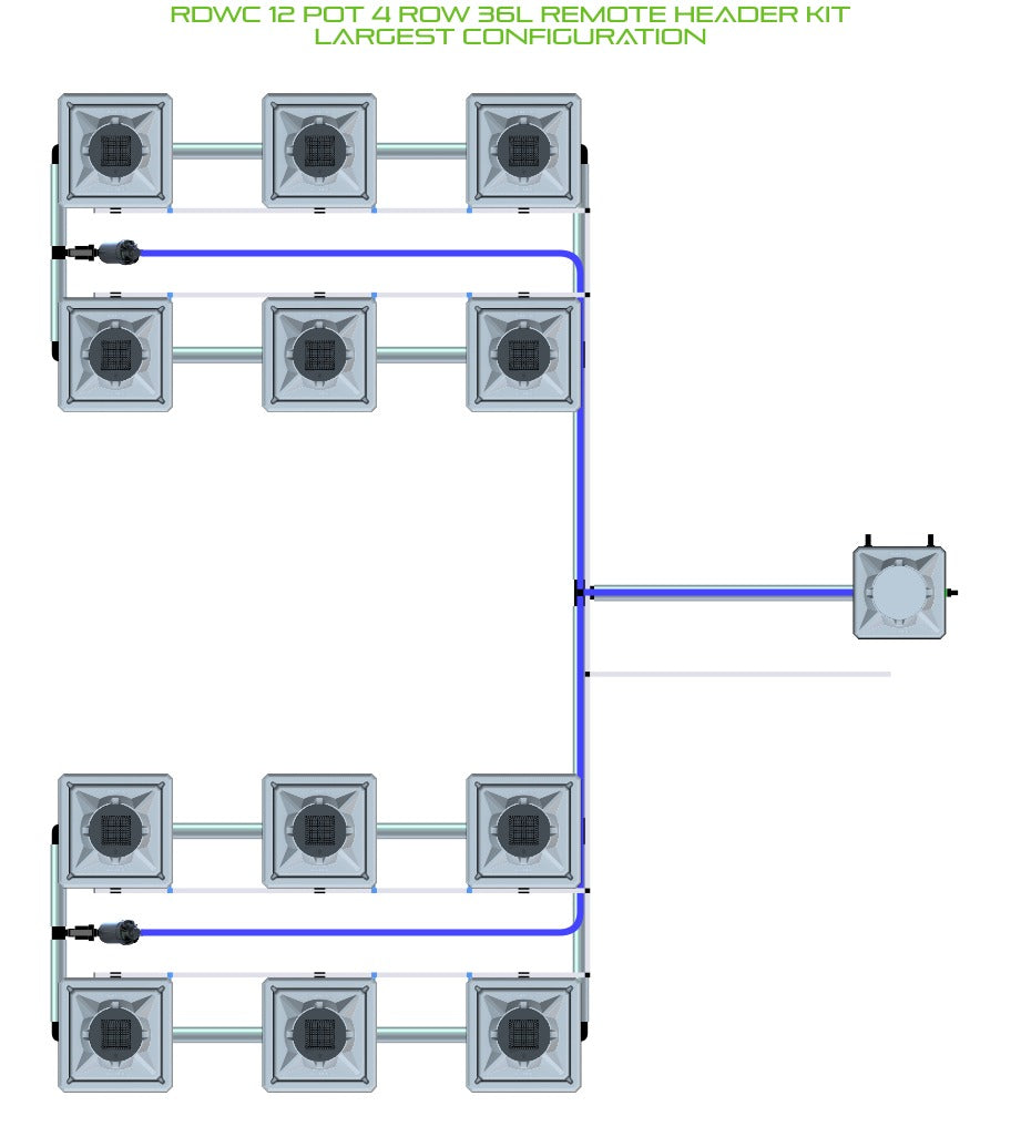 ALIEN Hydroponics RDWC 12 Pot 4 Row 36L Remote Header Kit product image 4