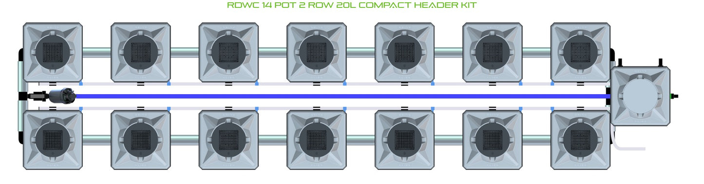 ALIEN Hydroponics RDWC 14 Pot 2 Row 20L Compact Header Kit product image 2