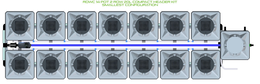 ALIEN Hydroponics RDWC 14 Pot 2 Row 20L Compact Header Kit product image 3