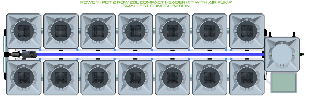 ALIEN Hydroponics RDWC 14 Pot 2 Row 20L Compact Header Kit with Air Pump product image 3