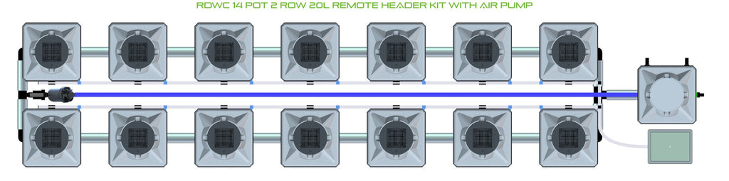 ALIEN Hydroponics RDWC 14 Pot 2 Row 20L Remote Header Kit with Air Pump product image 2