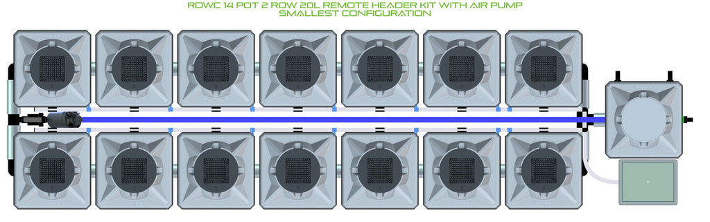 ALIEN Hydroponics RDWC 14 Pot 2 Row 20L Remote Header Kit with Air Pump product image 3