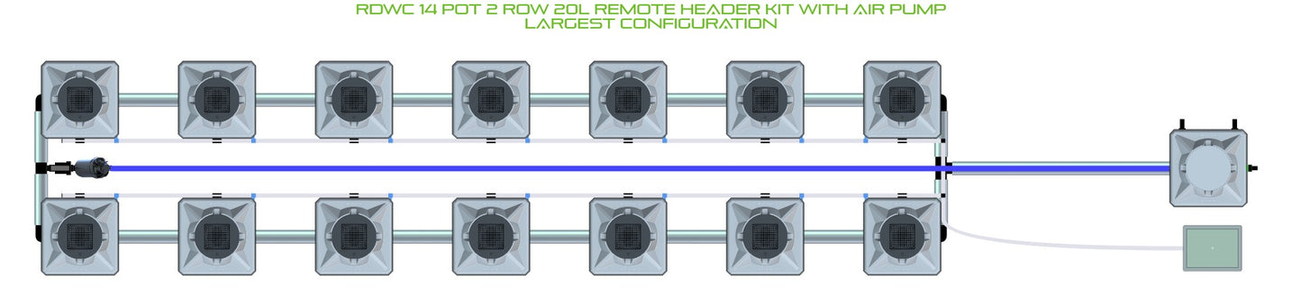 ALIEN Hydroponics RDWC 14 Pot 2 Row 20L Remote Header Kit with Air Pump product image 4