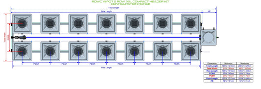 ALIEN Hydroponics RDWC 14 Pot 2 Row 36L Compact Header Kit product image 1