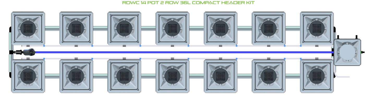 ALIEN Hydroponics RDWC 14 Pot 2 Row 36L Compact Header Kit product image 2
