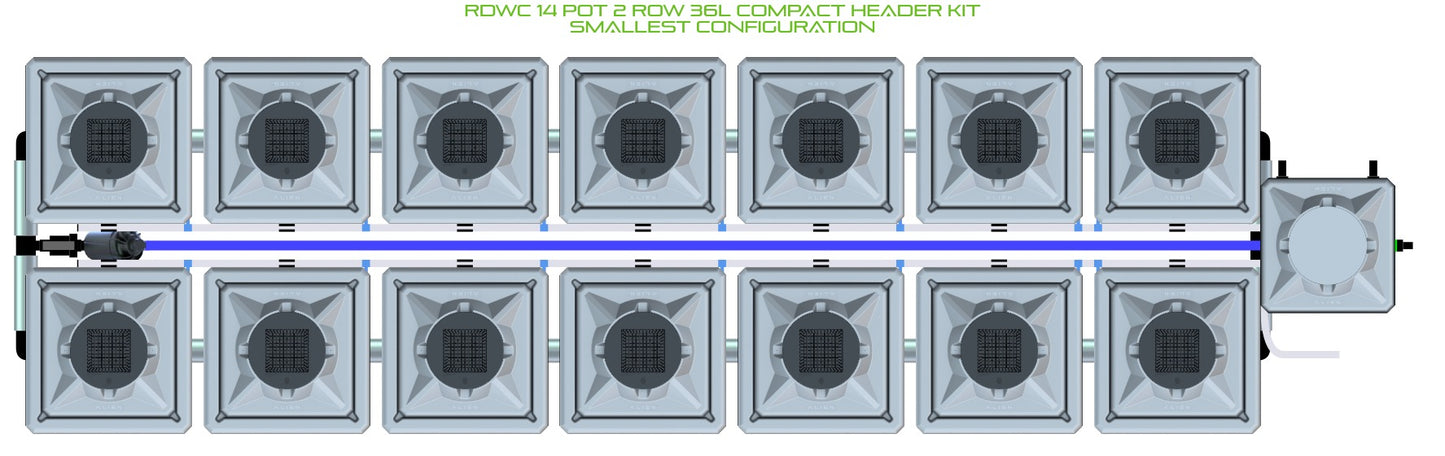 ALIEN Hydroponics RDWC 14 Pot 2 Row 36L Compact Header Kit product image 3