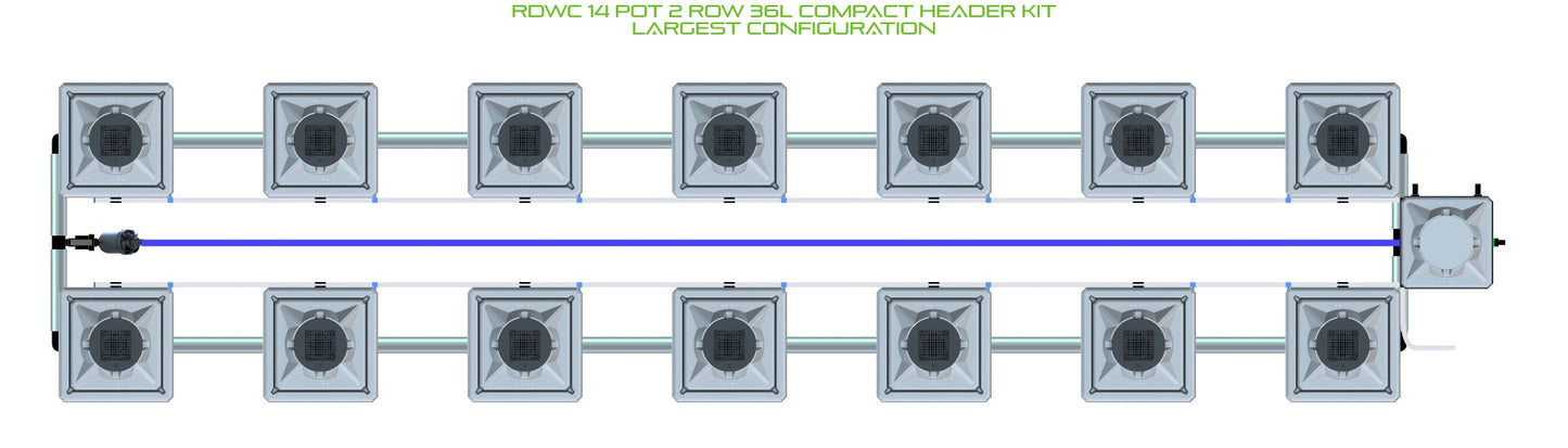 ALIEN Hydroponics RDWC 14 Pot 2 Row 36L Compact Header Kit product image 4