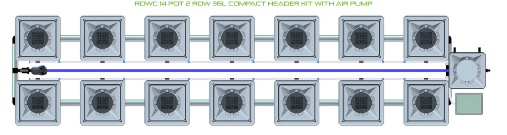 ALIEN Hydroponics RDWC 14 Pot 2 Row 36L Compact Header Kit with Air Pump product image 2