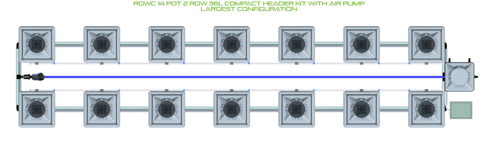 ALIEN Hydroponics RDWC 14 Pot 2 Row 36L Compact Header Kit with Air Pump product image 4