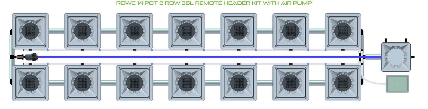 ALIEN Hydroponics RDWC 14 Pot 2 Row 36L Remote Header Kit with Air Pump product image 2