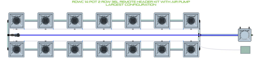 ALIEN Hydroponics RDWC 14 Pot 2 Row 36L Remote Header Kit with Air Pump product image 4