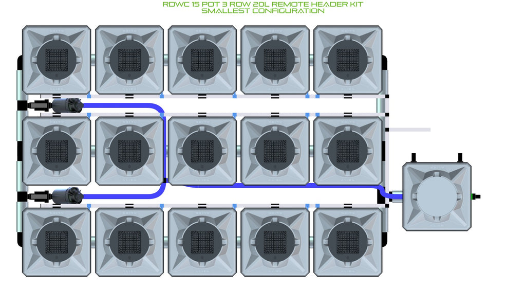 ALIEN Hydroponics RDWC 15 Pot 3 Row 20L Remote Header Kit product image 3