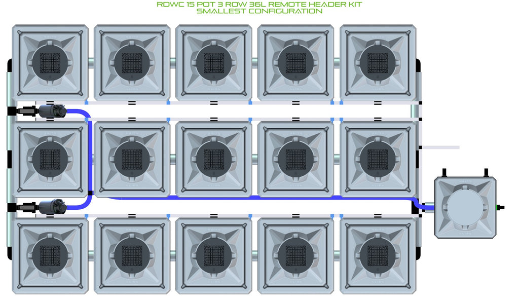 ALIEN Hydroponics RDWC 15 Pot 3 Row 36L Remote Header Kit product image 3