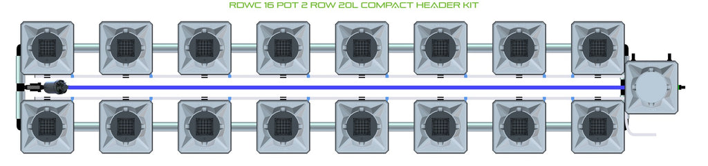 ALIEN Hydroponics RDWC 16 Pot 2 Row 20L Compact Header Kit product image 2