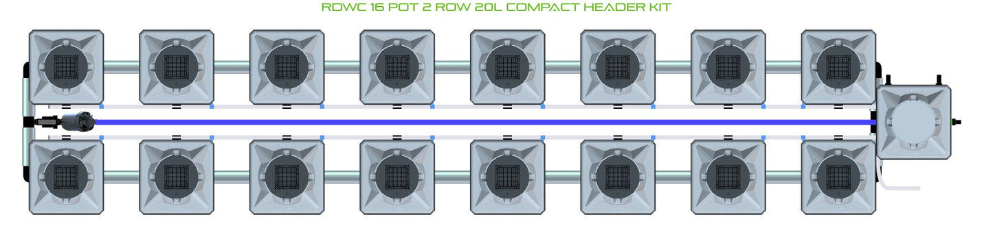 ALIEN Hydroponics RDWC 16 Pot 2 Row 20L Compact Header Kit product image 2