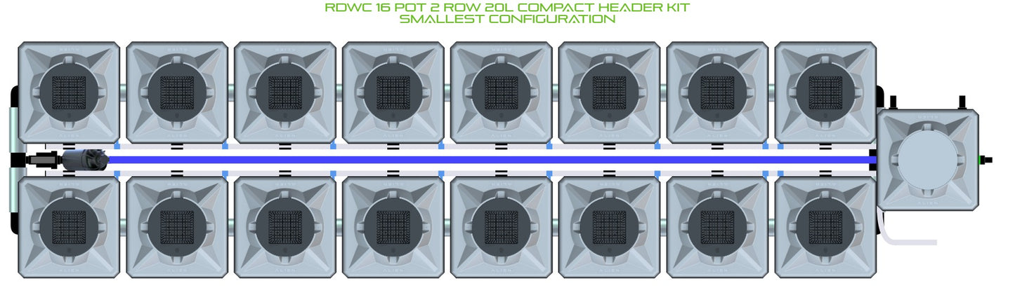 ALIEN Hydroponics RDWC 16 Pot 2 Row 20L Compact Header Kit product image 3
