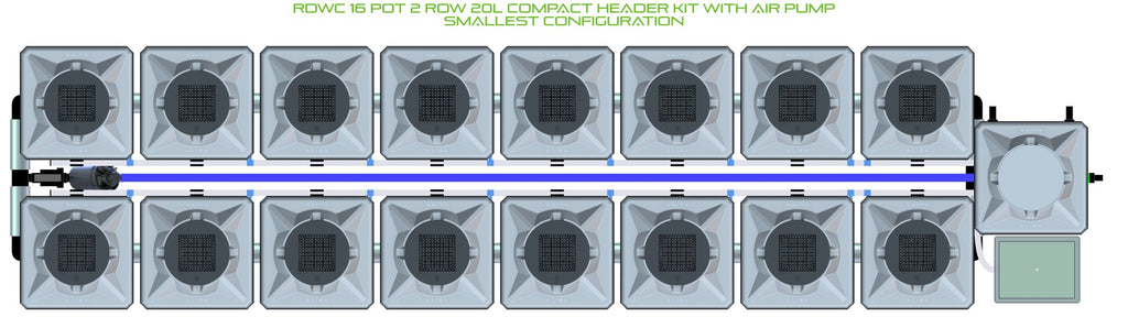 ALIEN Hydroponics RDWC 16 Pot 2 Row 20L Compact Header Kit with Air Pump product image 3