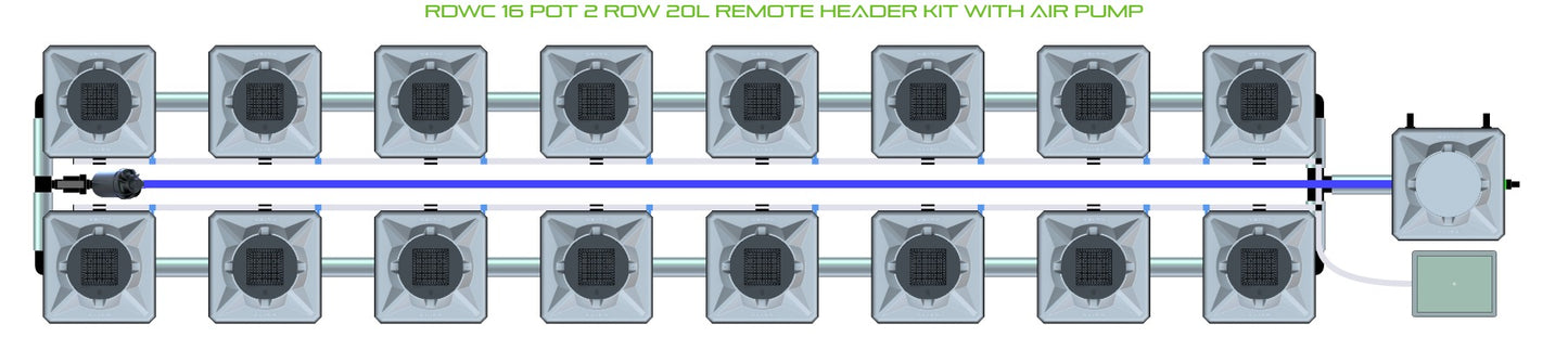 ALIEN Hydroponics RDWC 16 Pot 2 Row 20L Remote Header Kit with Air Pump product image 2