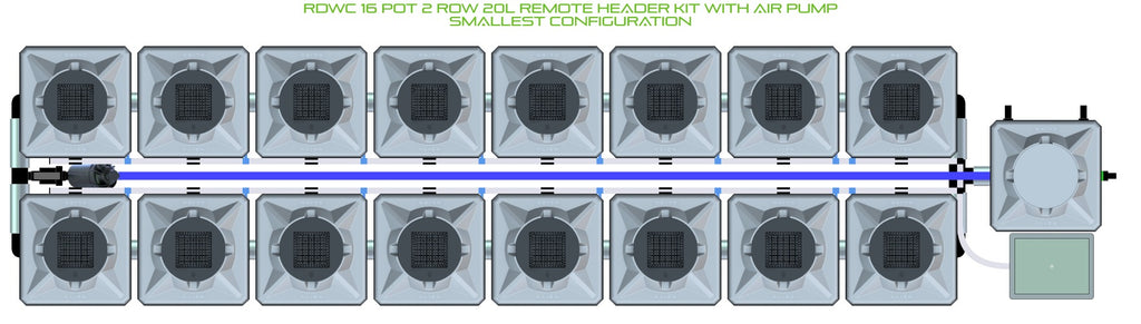 ALIEN Hydroponics RDWC 16 Pot 2 Row 20L Remote Header Kit with Air Pump product image 3
