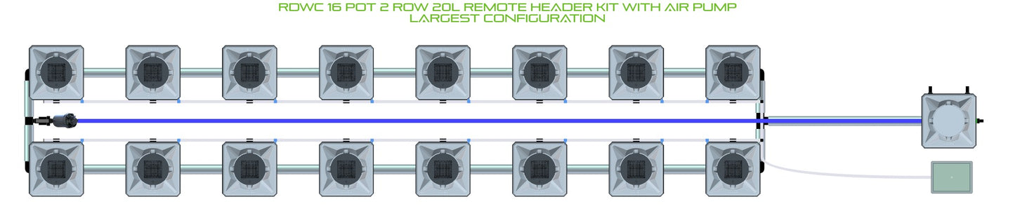 ALIEN Hydroponics RDWC 16 Pot 2 Row 20L Remote Header Kit with Air Pump product image 4